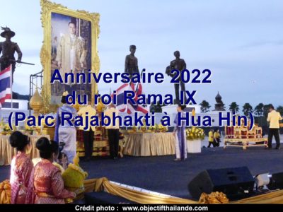 Commémoration de l'Anniversaire 2022 du défunt roi Rama IX, au Parc Rajabhakti à Hua Hin